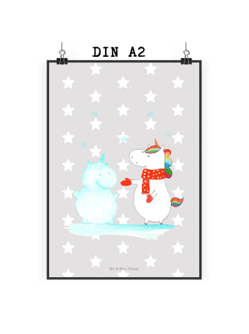 Mr. & Mrs. Panda wanddruck Einhorn Schneemann ohne Spruch in Grau Pastell