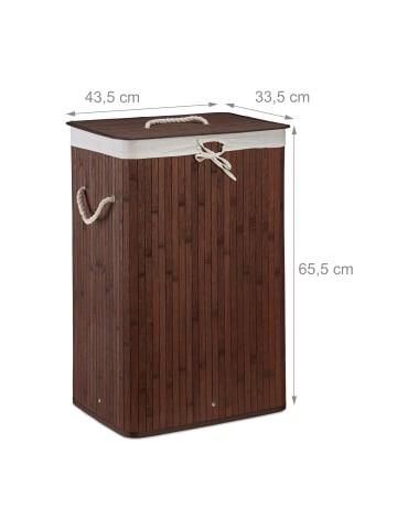 relaxdays 2x Wäschekorb in Braun/ Weiß - Je 83 l