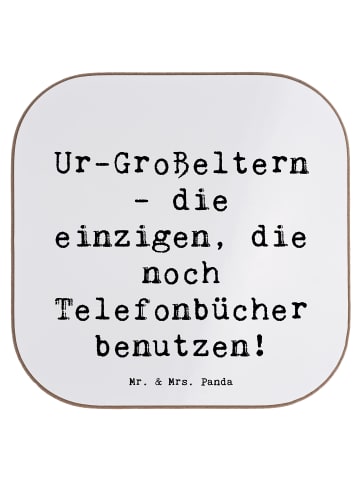 Mr. & Mrs. Panda Untersetzer Ur-Großeltern Liebe mit Spruch in Weiß