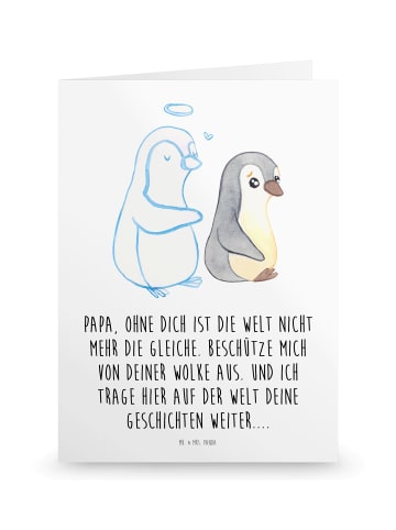 Mr. & Mrs. Panda Klapp Trauerkarte Trauer  Papa mit Spruch in Weiß