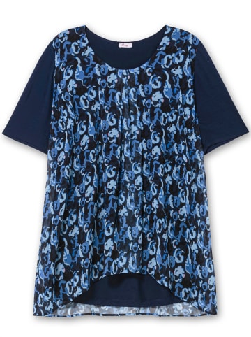 sheego Blusenshirt in marine-gemustert