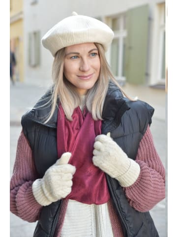 styleBREAKER Strickhandschuhe mit Zopfmuster in Hellgrau meliert