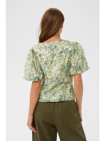 SAINT TROPEZ Kurzarm-Bluse RainieSZ Fitted in Vallarta Blue Brushed Blooms
