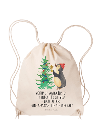 Mr. & Mrs. Panda wander rucksack Pinguin Weihnachtsbaum mit Spruch in Creme