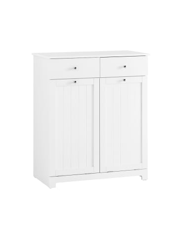 SoBuy Wäschekorb-Schrank in Mattweiß - (W) 38 x (H) 90 x (L) 78 cm
