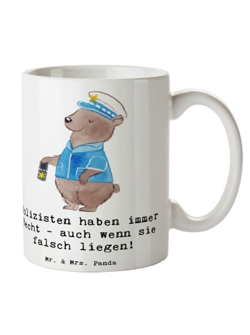 Mr. & Mrs. Panda Tasse Polizist Humor mit Spruch in Weiß