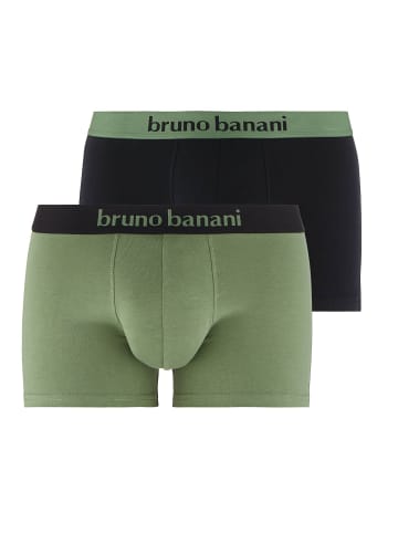 Bruno Banani Boxershort 2er Pack in Dillgrün/Schwarz