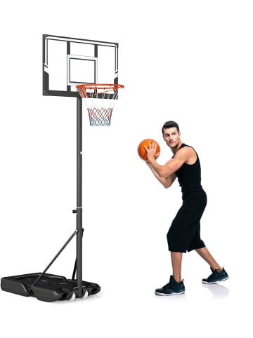 COSTWAY Basketballkorb Outdoor mit Ständer in Schwarz