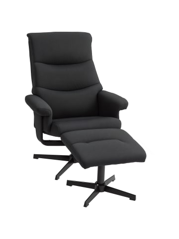 HOMCOM Relaxsessel mit Hocker-74L x 81B x 102H cm-Schwarz