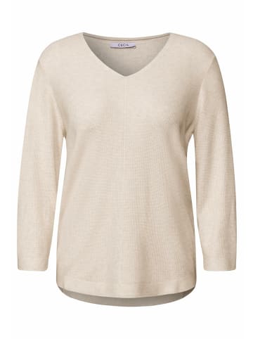 Cecil V-Kragen Pullover für Damen in beige