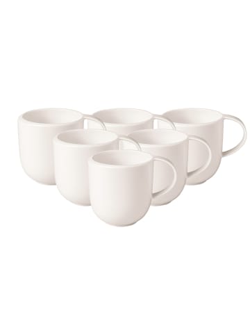 Villeroy & Boch 6er Set Becher mit Henkel NewMoon 390 ml in weiß