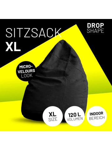 Lumaland Sitzsack In-& Outdoor 120l schwarz  Schwarz