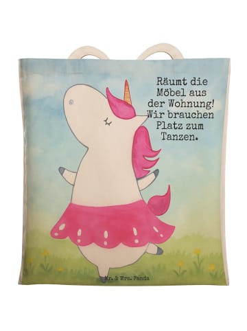 Mr. & Mrs. Panda Tote Bag Einhorn Ballerina Design mit Spruch in Weiß