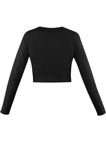 Janice 2 x Damen crop Langarmshirt hochgeschlossen Noia in Schwarz