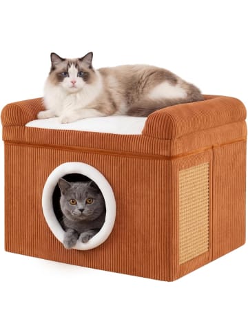 COSTWAY Katzenhaus faltbar 49 x 41 x 39 cm in Braun