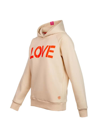 Salzhaut Hoodie INKEN in Beige-Neon Mandarin