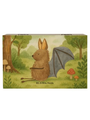 Mr. & Mrs. Panda Truhe Fledermaus Sitzen Design ohne Spruch in Weiß