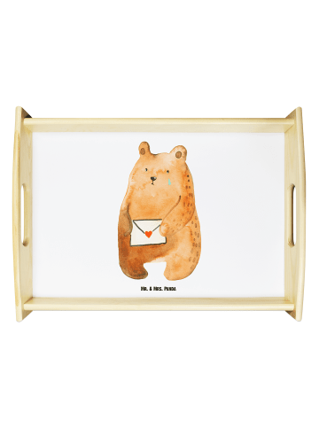 Mr. & Mrs. Panda Deko Tablett Bär Vermissen ohne Spruch in Weiß