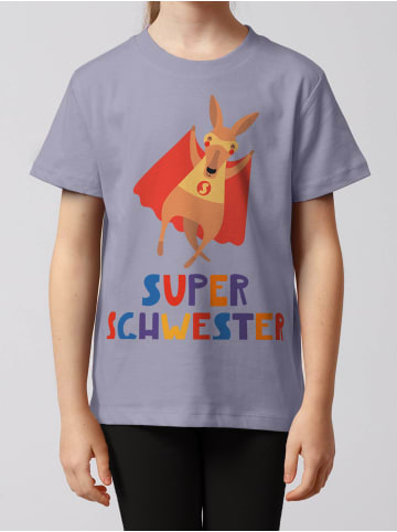 wat? Apparel T-Shirt Känguru Superschwester in Lavender