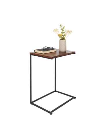 relaxdays Beistelltisch in Schwarz/ Braun - (B)55 x (H)60 x (T)35 cm