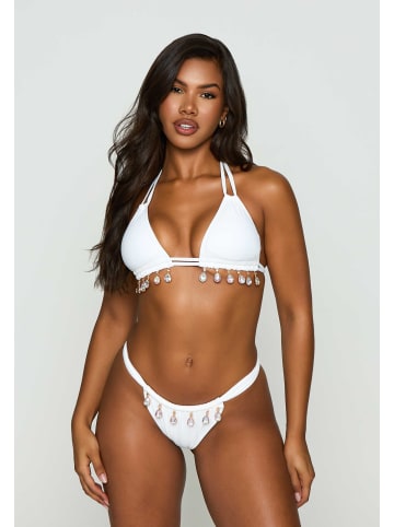 Moda Minx Bikinioberteil Selene Droplet Double Strap Triangle Top in White