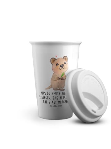 Mr. & Mrs. Panda Thermobecher Quokka Happy mit Spruch in Weiß
