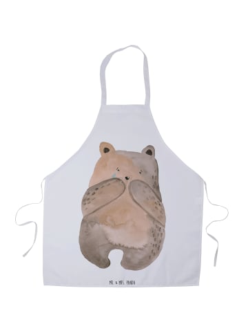Mr. & Mrs. Panda Kochschürze Bär Verlust ohne Spruch in Weiß