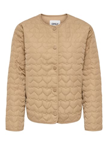 ONLY Wattierte Jacke Herzsteppung Knopfleiste in Beige