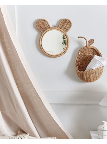 Beliani Wandspiegel ASHANTI in Naturfarben/Beige - (W) 30 x (H) 33 x (L) 2 cm Vertikal