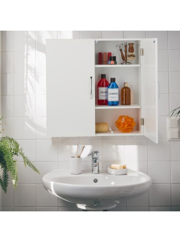 relaxdays Badschrank in Weiß - (B)60 x (H)60 x (T)20 cm