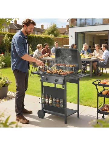 Outsunny Gasgrill,99L x 56B x 95H cm,Schwarz