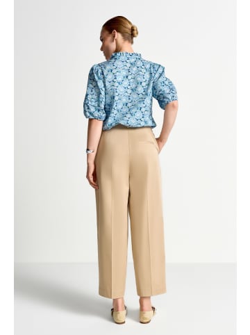 Rich & Royal Cotton Barrel Pants with Pleats in Caffee Latte