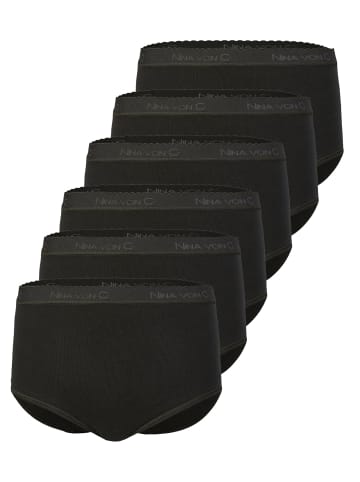 Nina von C. 6er Pack Damen Taillenslip in schwarz
