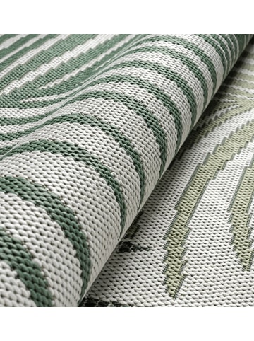 KADIMA DESIGN Teppichläufer Palmblätter flachgewebt pflegeleicht Wohnzimmer Flur in Grün