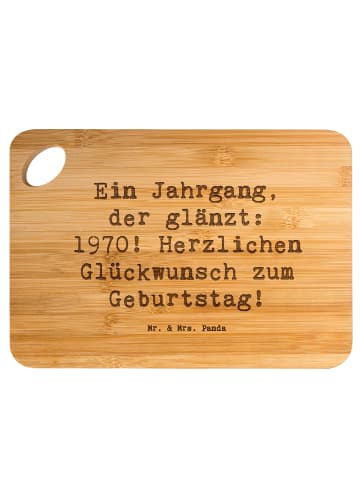 Mr. & Mrs. Panda Frühstücksbrett Spruch 1970 Geburtstag mit Spruch in Braun