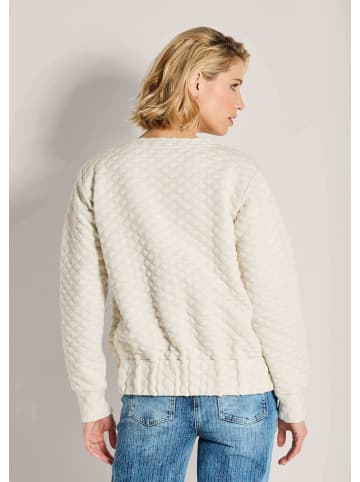 MADELEINE Struktursweater mit Rundhalsausschnitt in wollweiß