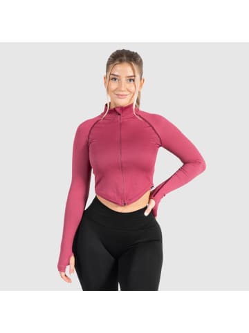 SMILODOX Crop Trainingsjacke Serina in Bordeaux