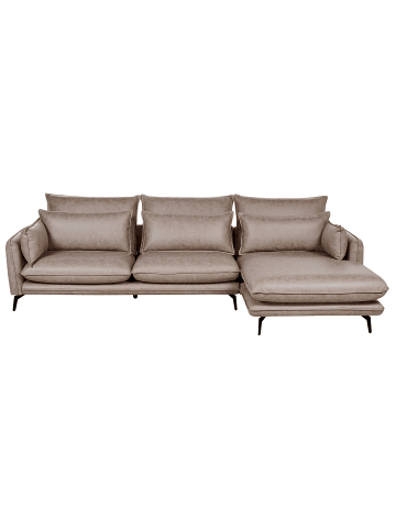 Beliani 6-tlg Ecksofa GALLO in Braun/Schwarz linksseitig