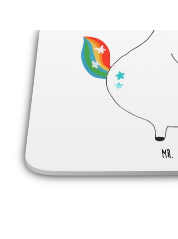 Mr. & Mrs. Panda Coaster Einhorn Sänger ohne Spruch in Weiß