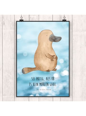 Mr. & Mrs. Panda Poster Schnabeltier Mut mit Spruch in OZeichenanblue