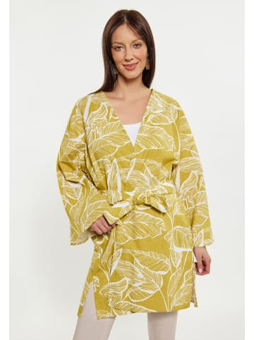 Usha Damen Kimono in Gelb Wollweiss
