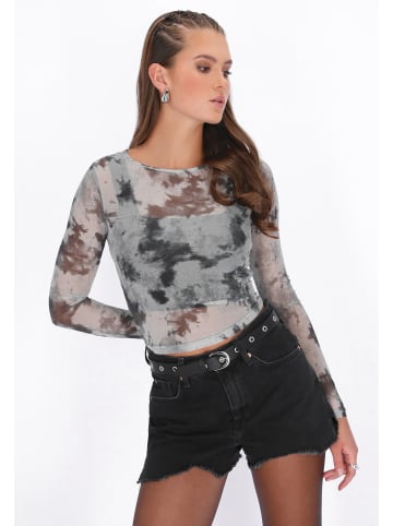 myMo ROCKS Women Blouse in grey multicolor