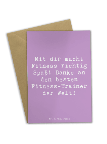 Mr. & Mrs. Panda Grußkarte Spruch Fitness-Trainer Dank mit Spruch in Lavendeltraum
