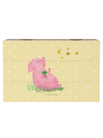 Mr. & Mrs. Panda Box Schwein Glück ohne Spruch in Gelb Pastell