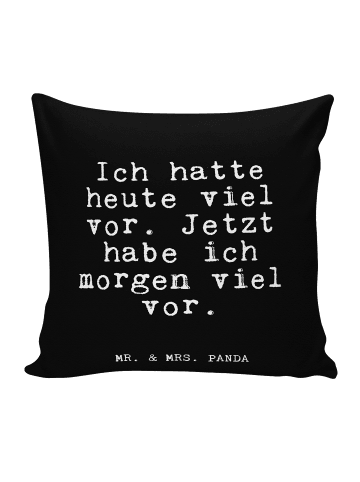 Mr. & Mrs. Panda Kissen Ich hatte heute viel... mit Spruch in Schwarz