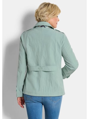 GOLDNER Trenchcoat Übergangsjacke mit Crash-Optik in salbei