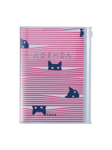 Marks Europe Kalender - MARK'S 2025/26 Taschenkalender, A6 Cats, Pink