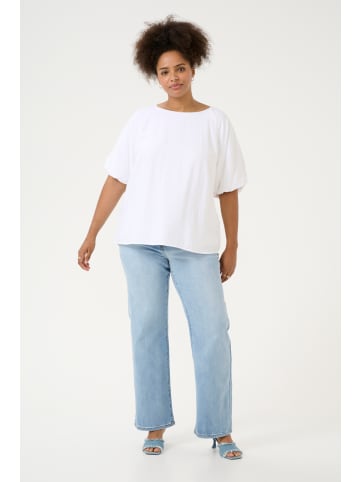 KAFFE curve Kurzarm-Bluse KCgabbi in Optical White
