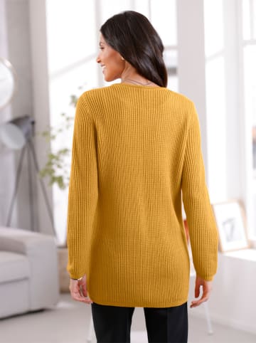 Sieh an! Long-Strickjacke in ocker