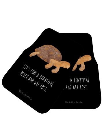 Mr. & Mrs. Panda Fußmatte Auto Schildkröte MHerzieren mit Spruch in Schwarz